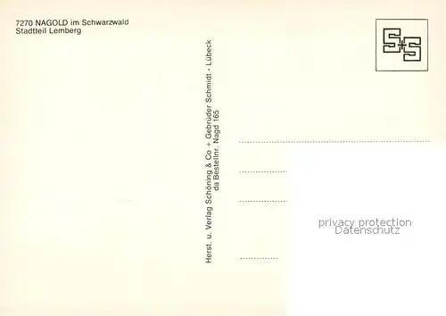 AK / Ansichtskarte Nagold Lemberg Nagold