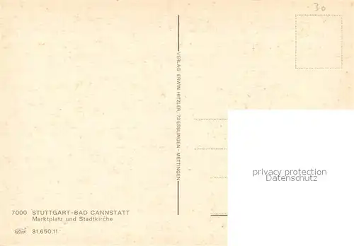 AK / Ansichtskarte Bad_Cannstatt Marktplatz Stadtkirche Bad_Cannstatt