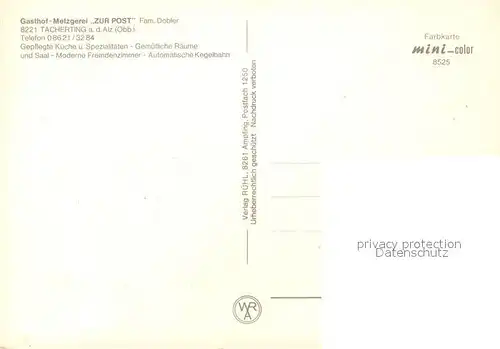 AK / Ansichtskarte Tacherting Gasthof Zur Post Tacherting