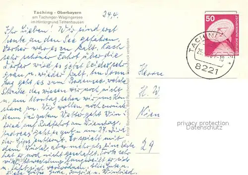 AK / Ansichtskarte Taching_See Tachinger Wagingersee Tettenhausen Taching See