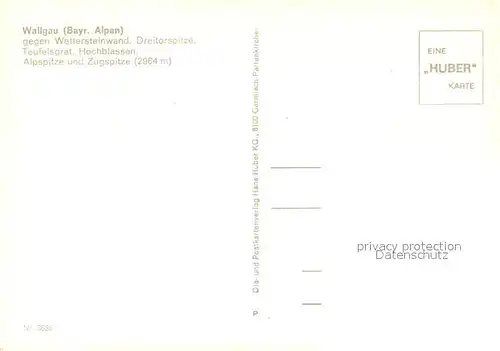 AK / Ansichtskarte Wallgau Fliegeraufnahme mit Wettersteinwand und Zugspitze Wallgau