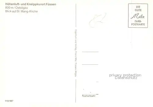 AK / Ansichtskarte Fuessen_Allgaeu St Mang Kirche Fuessen Allgaeu