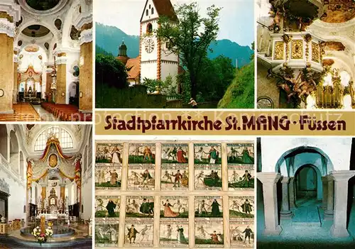 AK / Ansichtskarte Fuessen_Allgaeu Stadtpfarrkirche Inneres Kanzel Kreuzgang Fuessen Allgaeu