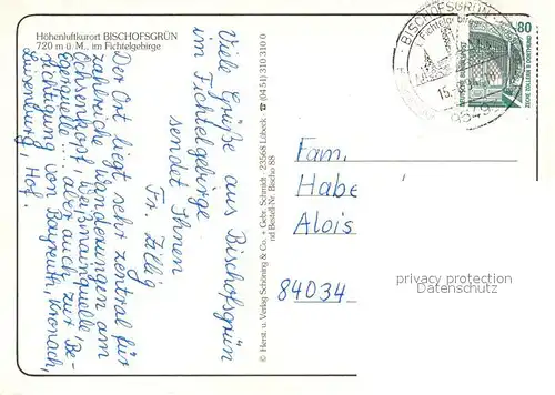 AK / Ansichtskarte Bischofsgruen Stadtblick Bischofsgruen