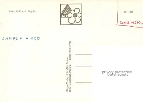 AK / Ansichtskarte Lauf_Pegnitz Panorama Kunigundenberg Kirche Heer Lauf Pegnitz