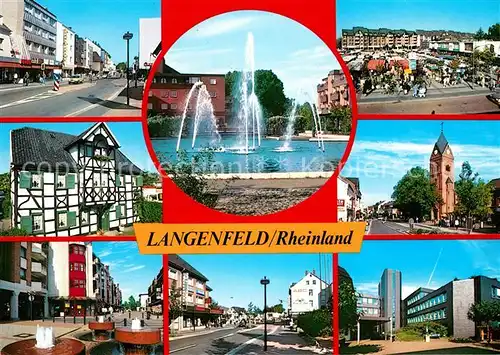 AK / Ansichtskarte Langenfeld_Rheinland Hauptstrasse Brunnen Markt Kirche Fachwerk  Langenfeld_Rheinland
