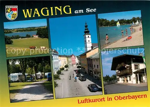 AK / Ansichtskarte Waging_See Strandcamping Badestrand Strasse Waging_See