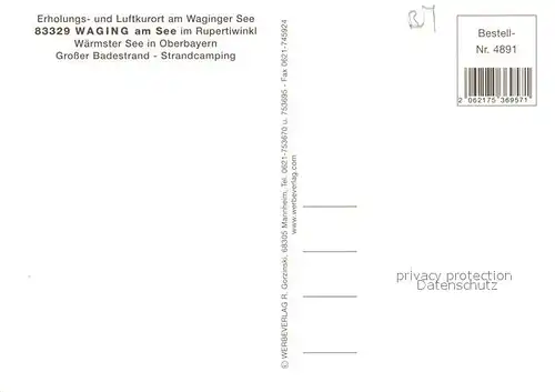 AK / Ansichtskarte Waging_See Strandcamping Badestrand Strasse Waging_See