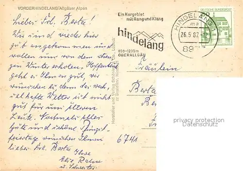 AK / Ansichtskarte Vorderhindelang Panorama Vorderhindelang