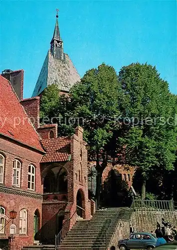 AK / Ansichtskarte Moelln_Lauenburg Rathaus mit St Nikolai Kirche Moelln_Lauenburg