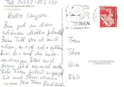 AK / Ansichtskarte Moelln_Lauenburg Fliegeraufnahme Moelln_Lauenburg