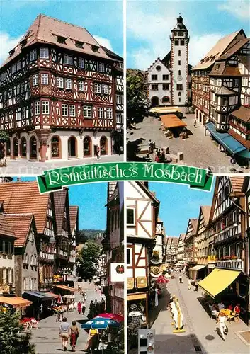 AK / Ansichtskarte Mosbach_Baden Fachwerk Marktplatz Fussgaengerzonen Mosbach_Baden