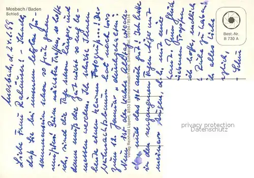 AK / Ansichtskarte Mosbach_Baden Schloss Mosbach_Baden