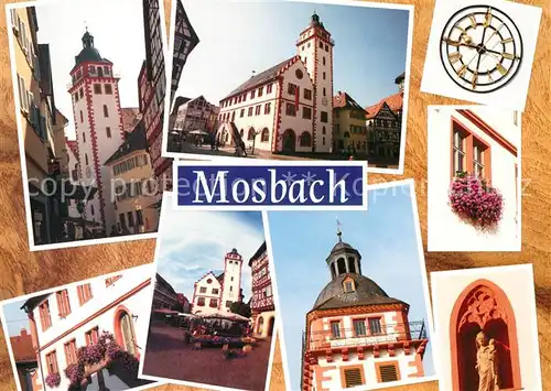 AK / Ansichtskarte Mosbach_Baden Rathaus Palmsches Haus Stiftskirche Marktplatz Mosbach_Baden