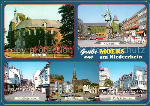 AK / Ansichtskarte Moers Schloss Neumarkt Fussgaengerzone Kastellplatz  Moers
