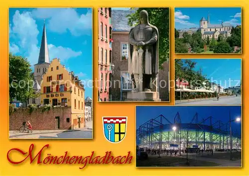 AK / Ansichtskarte Moenchengladbach Kirche Monument Schloss Stadion Moenchengladbach