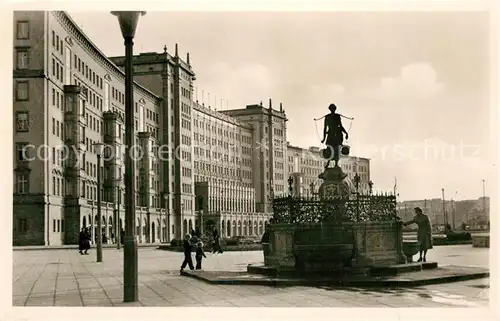 AK / Ansichtskarte Leipzig Wohnungsneubauten am Rossplatz mit Maegdebrunnen Leipzig