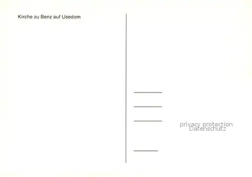 AK / Ansichtskarte Benz_Usedom Kirche Benz Usedom