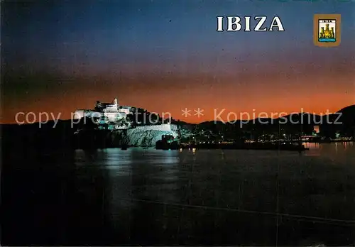 AK / Ansichtskarte Ibiza_Islas_Baleares Festungsanlage Ansicht vom Meer aus bei Nacht Ibiza_Islas_Baleares