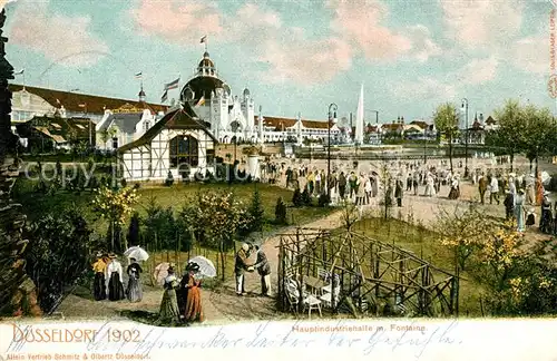 AK / Ansichtskarte Duesseldorf Hauptindustriehalle Fontaene Duesseldorf