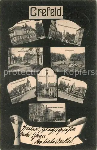 AK / Ansichtskarte Krefeld Kaiser Wilhelm Museum Stadtgarten Cornelius Denkmal Krefeld