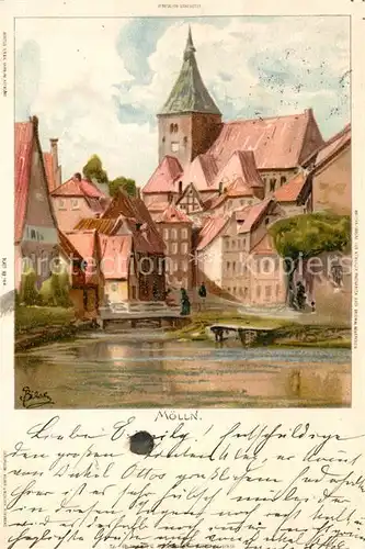 AK / Ansichtskarte Moelln_Lauenburg Schloss Kuenstlerkarte Moelln_Lauenburg