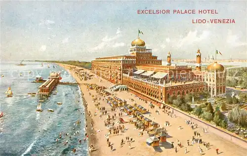AK / Ansichtskarte Venezia_Lido Excelsior Palace Hotel Strand Venezia Lido