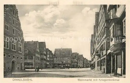 AK / Ansichtskarte Dinkelsbuehl Weinmarkt Kriegerdenkmal Dinkelsbuehl