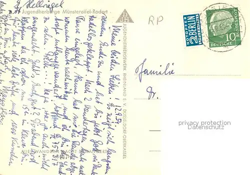AK / Ansichtskarte Rodert Jugendherberge Muenstereifel Rodert