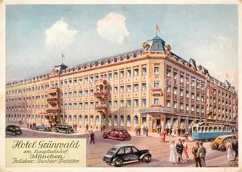 AK / Ansichtskarte Muenchen Hotel Gruenwald Kuenstlerkarte Muenchen