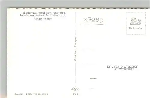 AK / Ansichtskarte Freudenstadt Langenwaldsee Freudenstadt