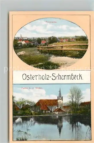 AK / Ansichtskarte Scharmbeck_Osterholz Panorama Kirche Scharmbeck_Osterholz