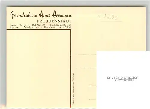 AK / Ansichtskarte Freudenstadt Fremdenheim Haus Hermann Freudenstadt
