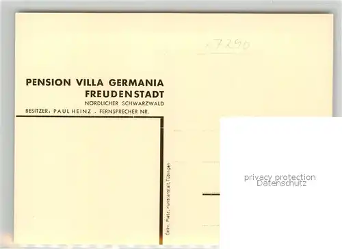 AK / Ansichtskarte Freudenstadt Pension Villa Germania Freudenstadt