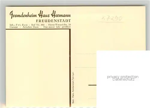AK / Ansichtskarte Freudenstadt Fremdenheim Haus Hermann Freudenstadt