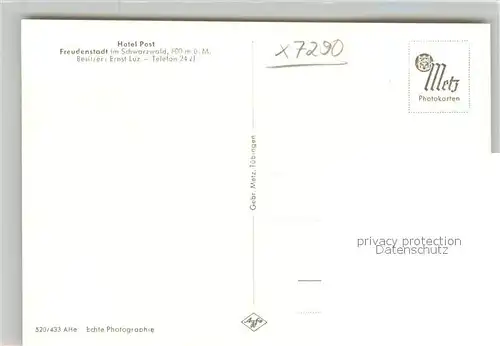 AK / Ansichtskarte Freudenstadt Hotel Post Freudenstadt
