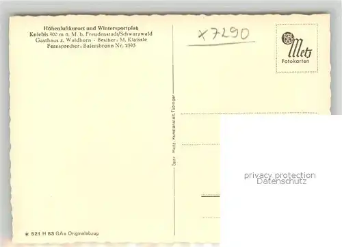 AK / Ansichtskarte Kniebis_Freudenstadt Gasthaus zum Waldhorn  Kniebis_Freudenstadt