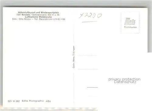 AK / Ansichtskarte Kniebis_Freudenstadt Luftkurheim Waldesruhe Kniebis_Freudenstadt