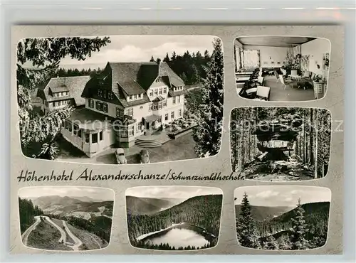 AK / Ansichtskarte Kniebis_Freudenstadt Hoehenhotel Alexanderschanze Gastraum Panorama See Kniebis_Freudenstadt