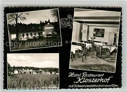 AK / Ansichtskarte Kniebis_Freudenstadt Hotel Restaurant Klosterhof Kniebis_Freudenstadt