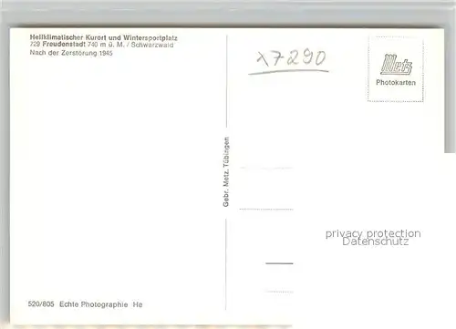 AK / Ansichtskarte Freudenstadt Nach der Zerstoerung 1945 Freudenstadt