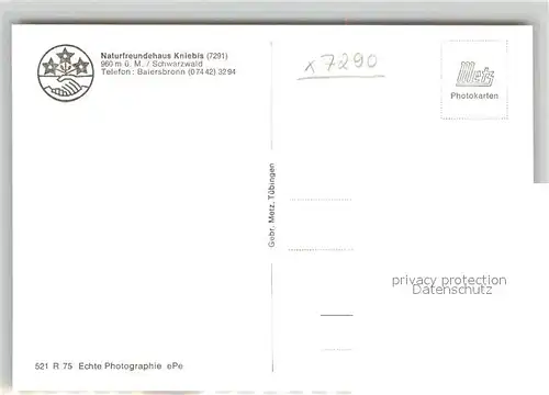 AK / Ansichtskarte Baiersbronn_Schwarzwald Naturfreundehaus Kniebis Baiersbronn Schwarzwald