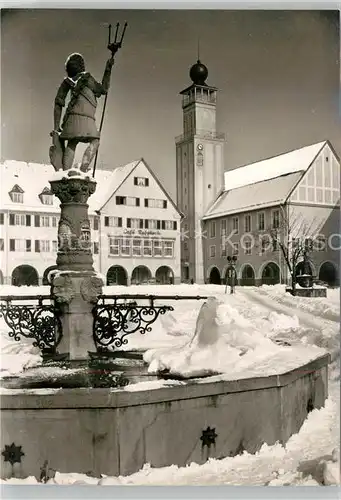 AK / Ansichtskarte Freudenstadt Neptunbrunnen mit Rathaus Freudenstadt