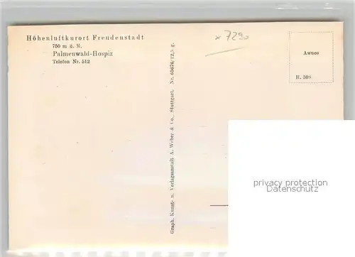AK / Ansichtskarte Freudenstadt Palmenwald Hospiz Freudenstadt