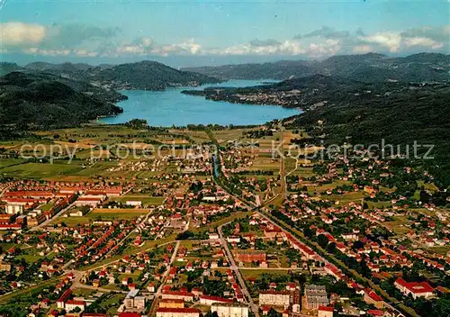 AK / Ansichtskarte Klagenfurt_Woerthersee Fliegeraufnahme Klagenfurt_Woerthersee