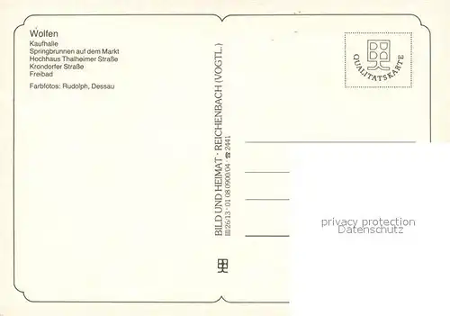 AK / Ansichtskarte Wolfen_Bitterfeld  Kaufhalle Markt Thalheimer Strasse  Wolfen Bitterfeld 