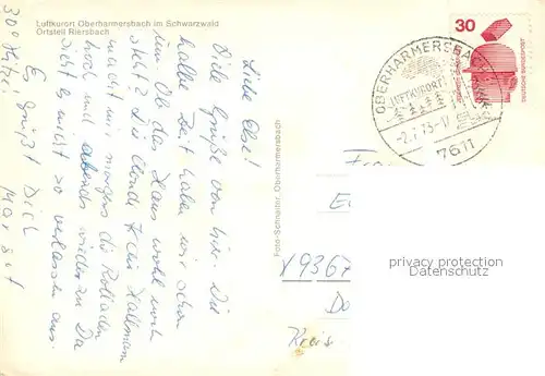 AK / Ansichtskarte Oberharmersbach Riersbach Oberharmersbach