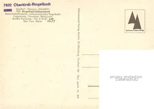 AK / Ansichtskarte Ringelbach_Oberkirch Gasthof Salmen Ringelbach Oberkirch