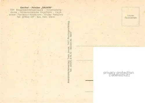 AK / Ansichtskarte Ringelbach_Oberkirch Gasthof Salmen Ringelbach Oberkirch