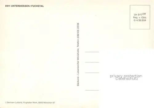 AK / Ansichtskarte Unterdiessen Fliegeraufnahme Unterdiessen